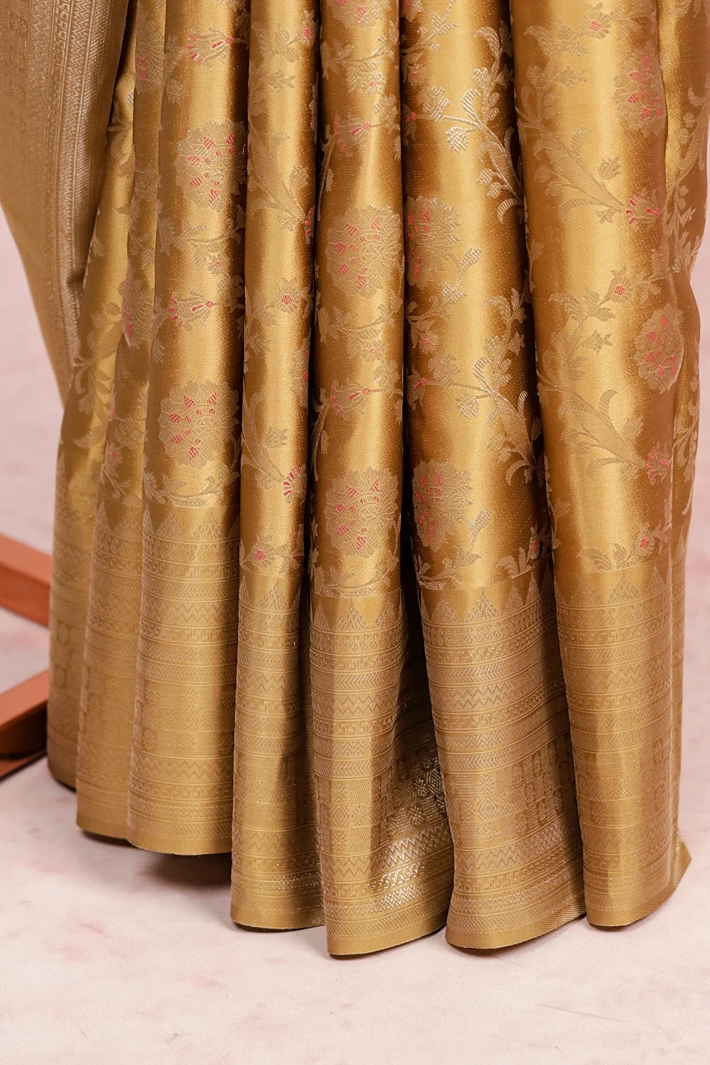 Dark Cream Kancheepuram Silk Saree
