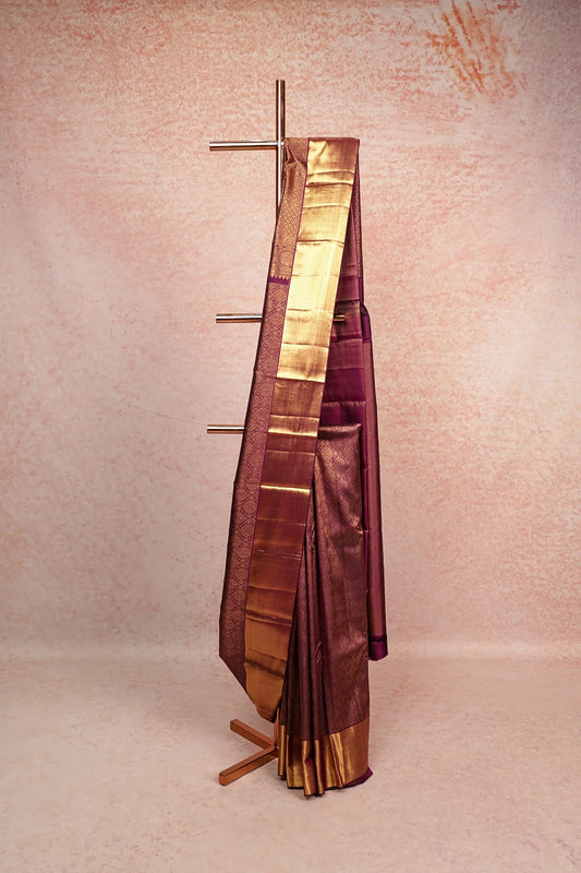 Grape Purple Kancheepuram Silk Saree