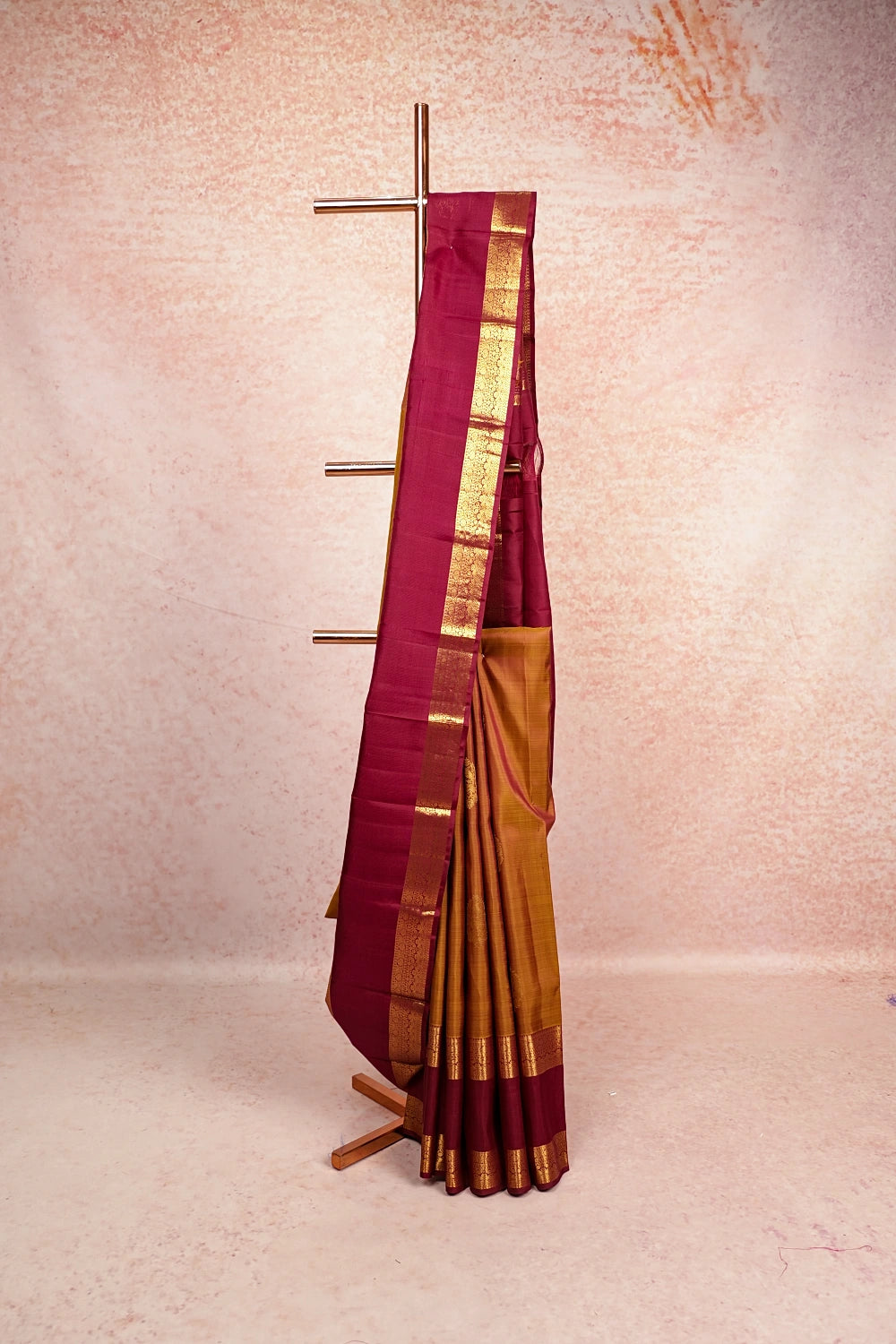 Mustard Kancheepuram Silk Saree