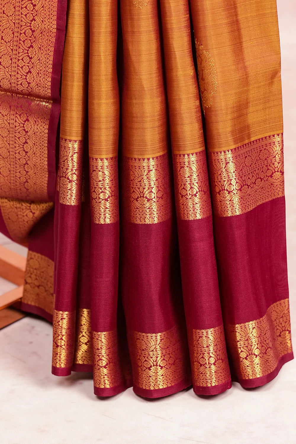 Mustard Kancheepuram Silk Saree