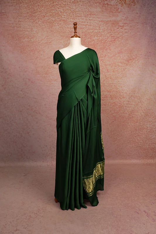 Green Semi Modal Silk Saree