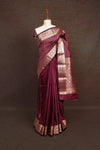 Wine Colour Semi Silk Saree