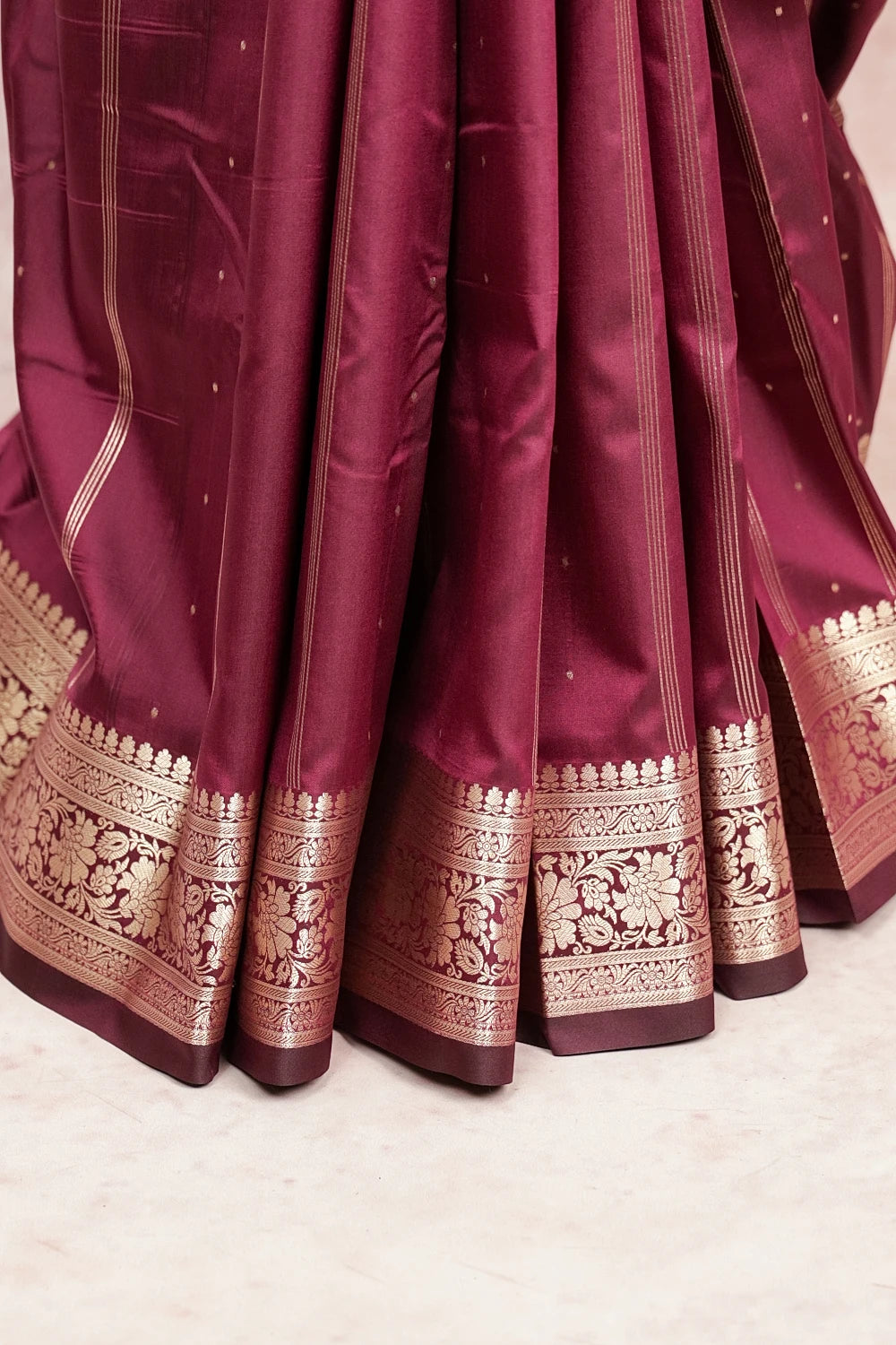 Wine Colour Semi Silk Saree