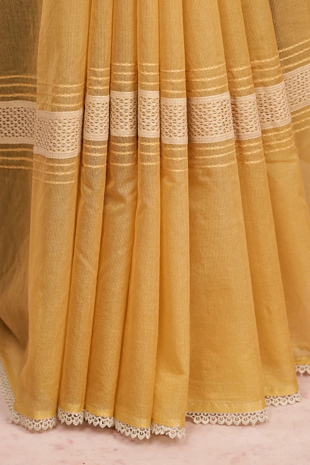 Yellow Net Kota Saree