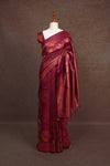 Wine Colour Semi Banarasi Saree