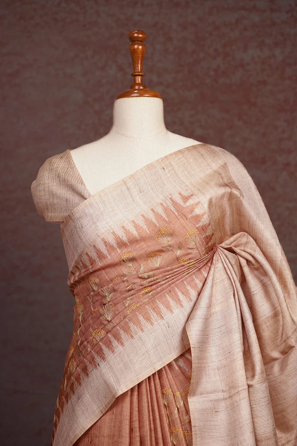 Light Brown Semi Jute Saree