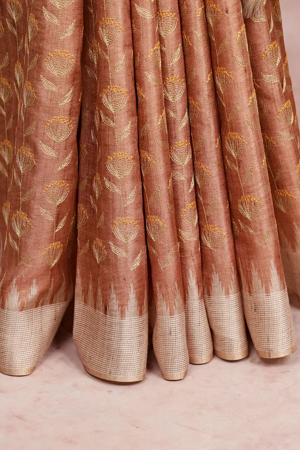 Light Brown Semi Jute Saree