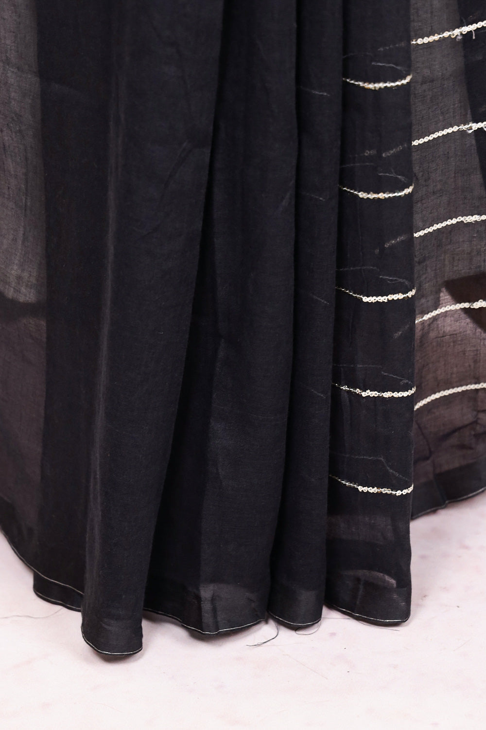 Black Mul Cotton Saree