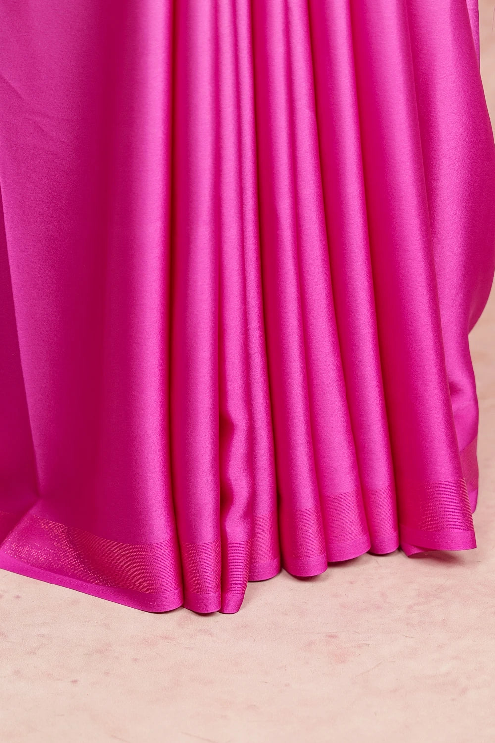 Magenta Pink And Light Pink Crepe Saree