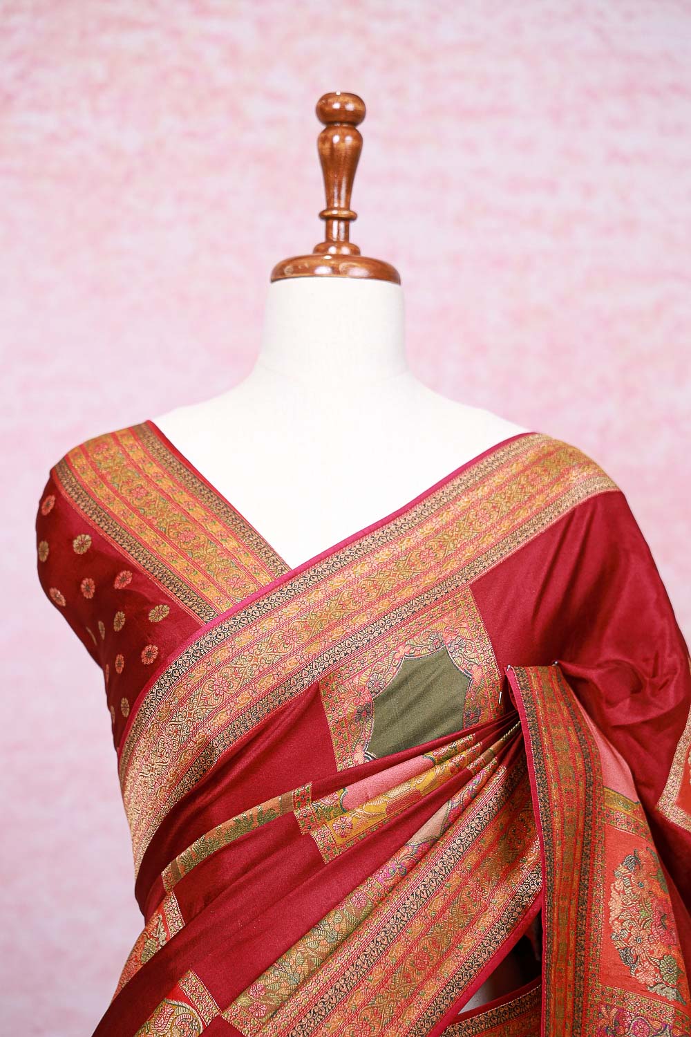 Maroon Crepe Georgette Saree