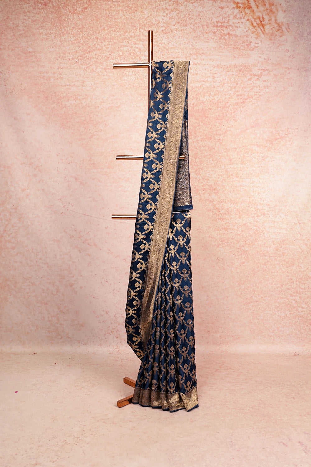 Blue Crepe Saree