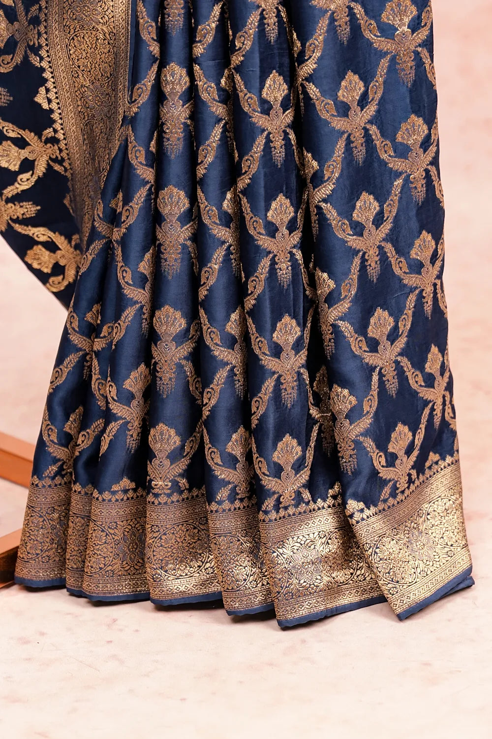 Blue Crepe Saree