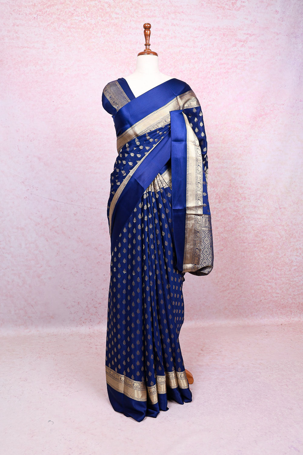 Royal Blue Crepe Saree