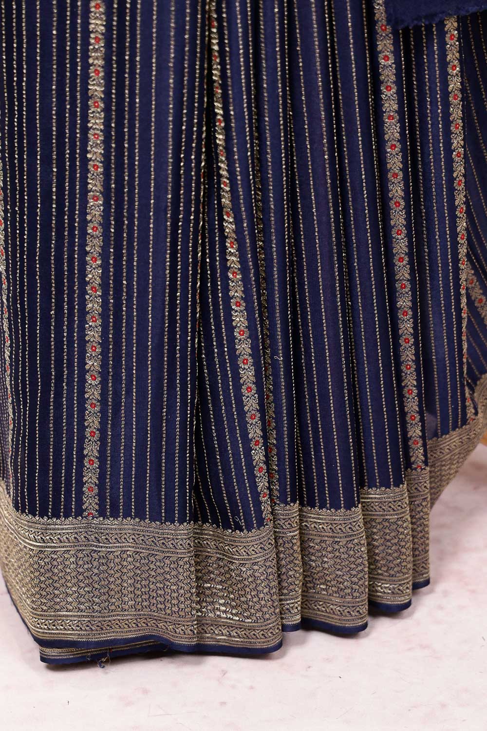 Blue Crepe Saree