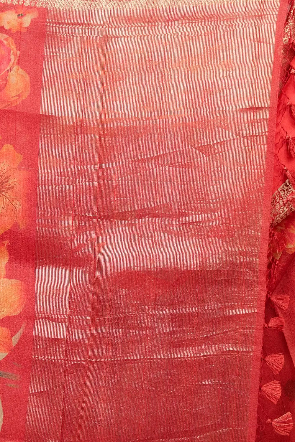 Brick Red Jute Saree