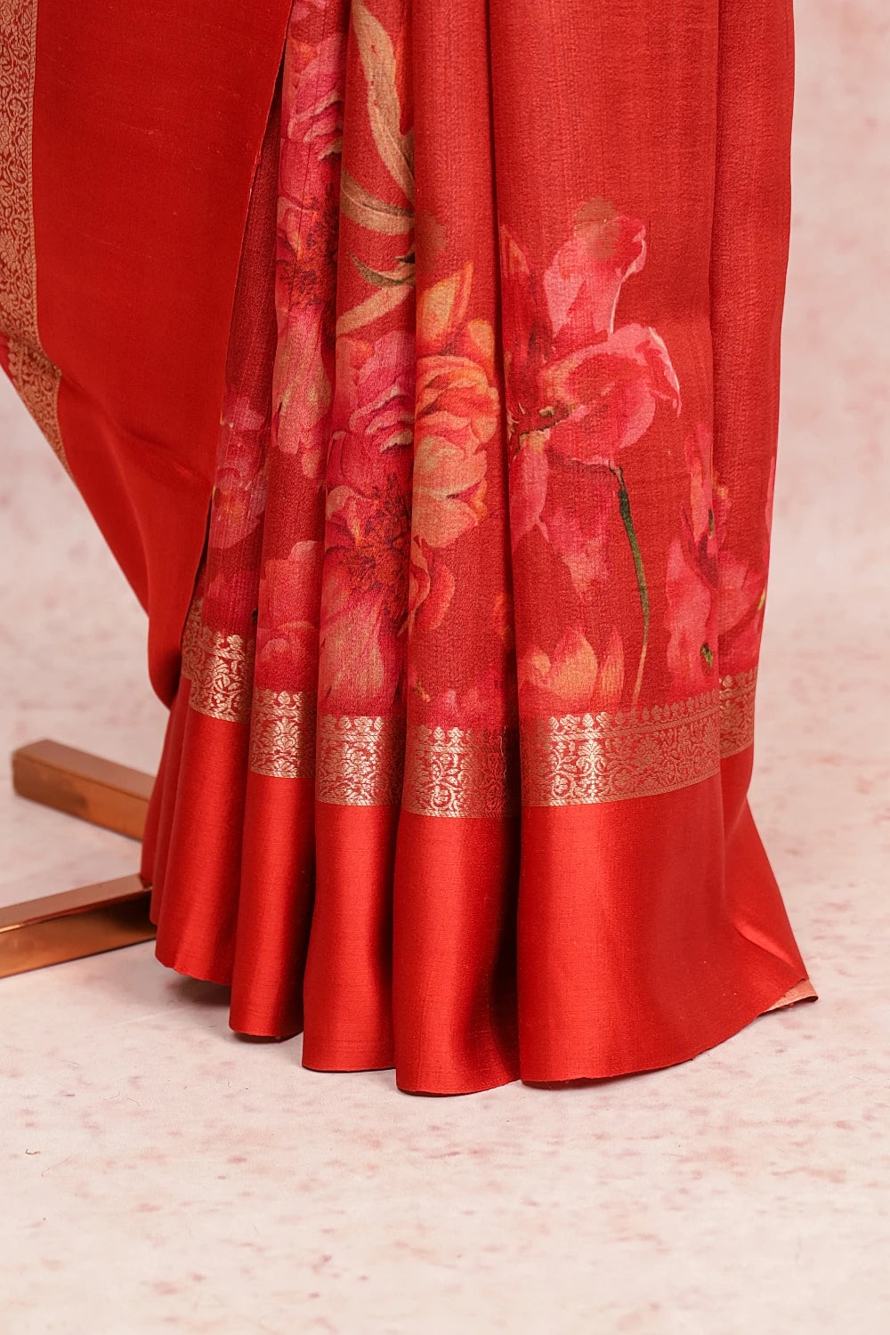 Brick Red Jute Saree