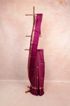Wine Tussar Jute Saree
