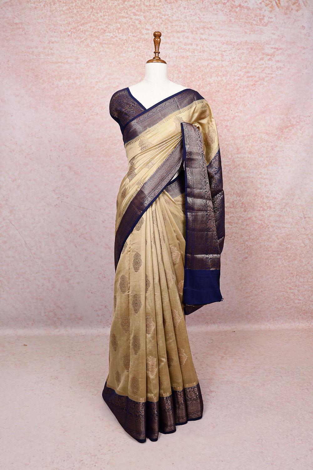 Gold Tussar Banarasi Saree