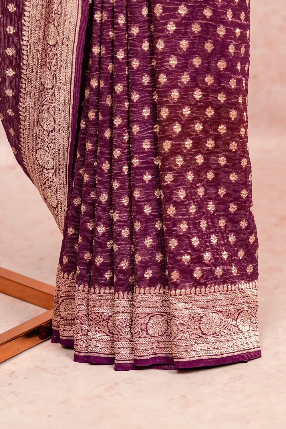 Wine Purple Banarasi Georgette Saree