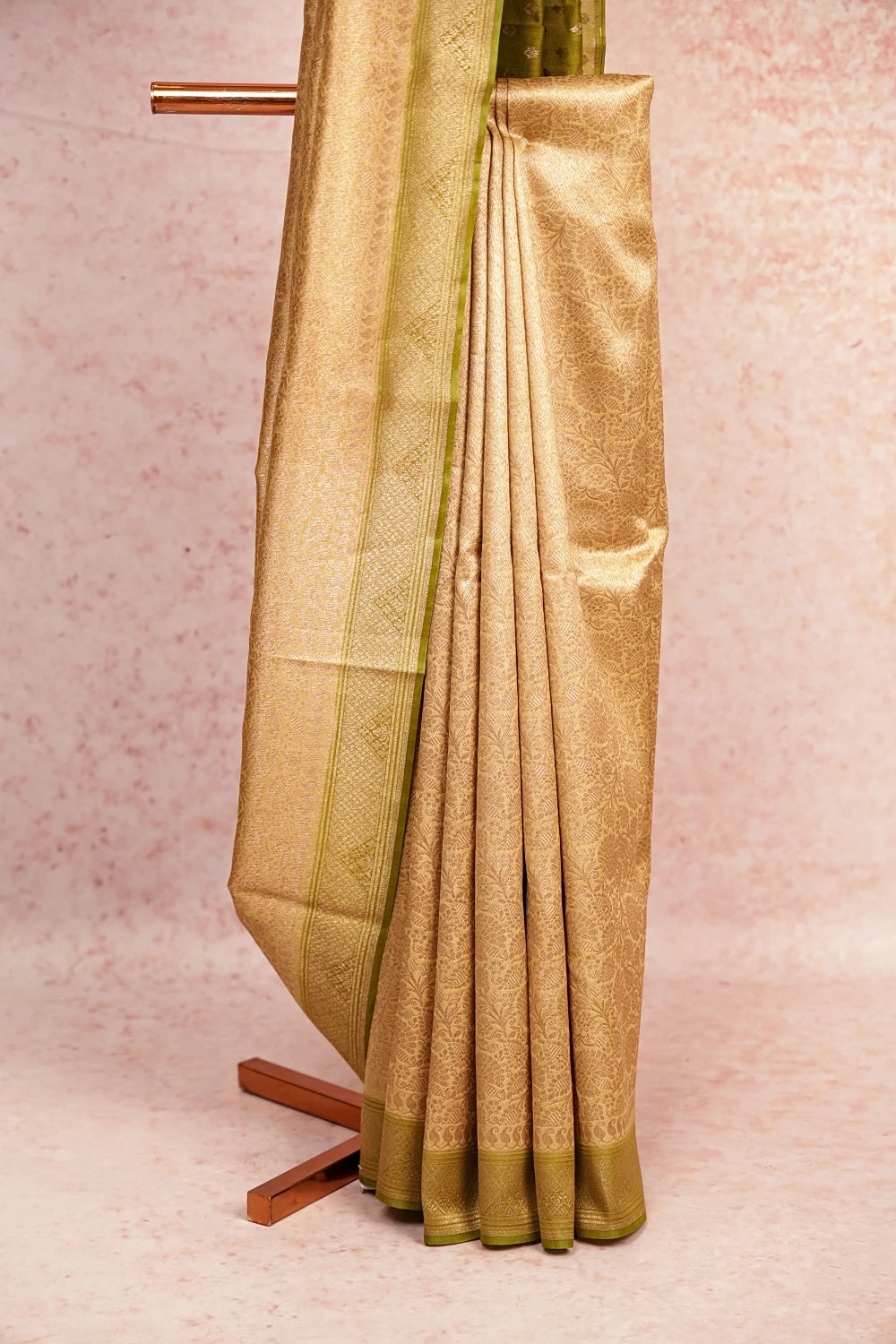 Dark Cream Banarasi Silk Saree