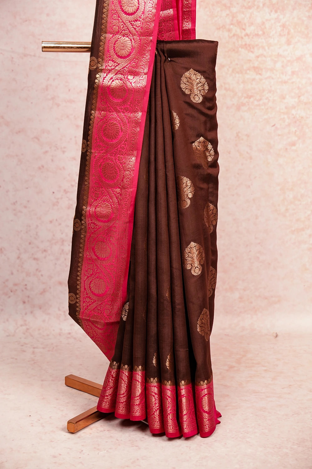Brown Tussar Banarasi Saree