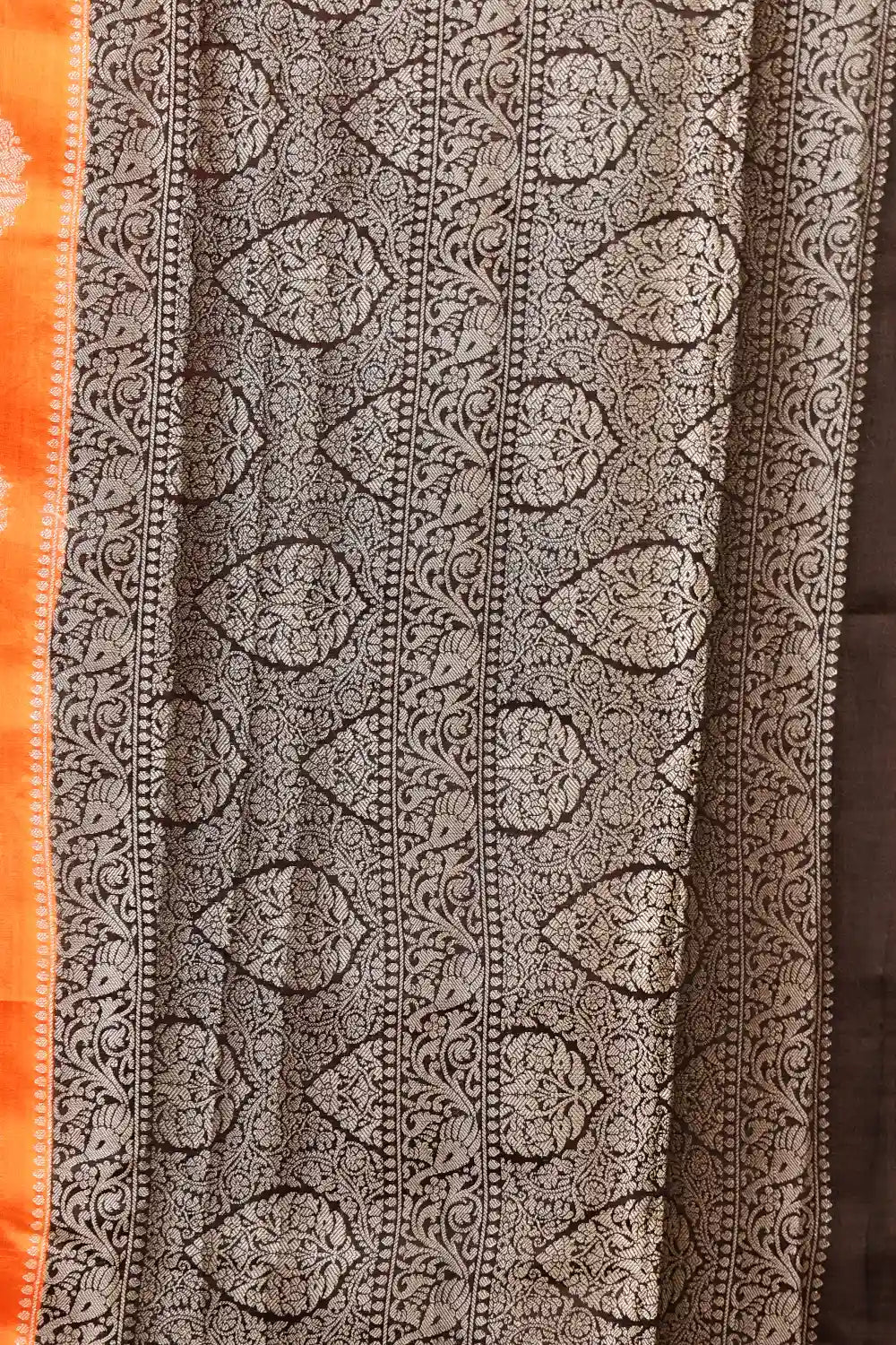 Orange Tussar Silk Saree