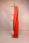 Orange Crepe Banarasi Saree