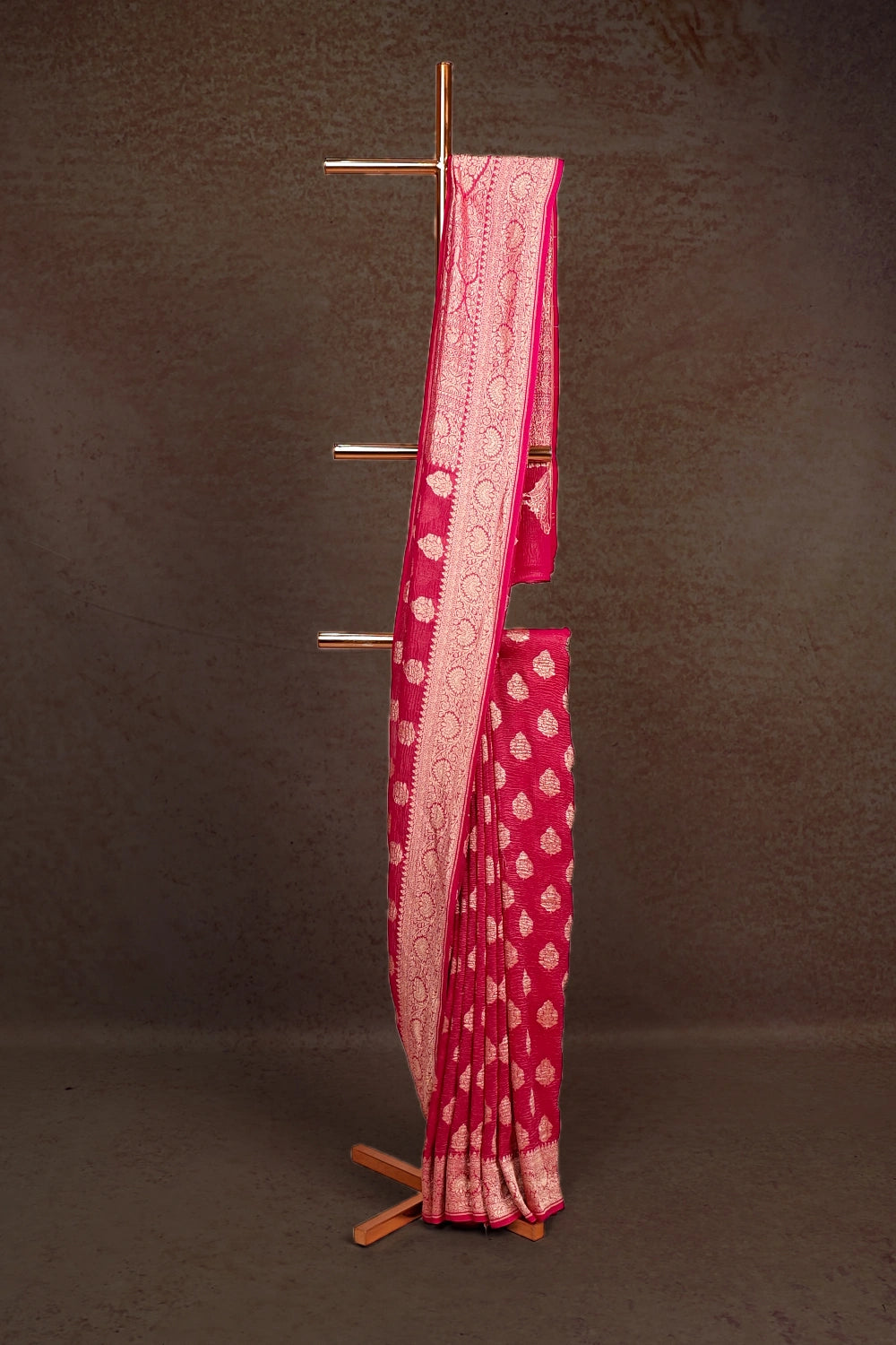 Rani Pink Banarasi Georgette Saree
