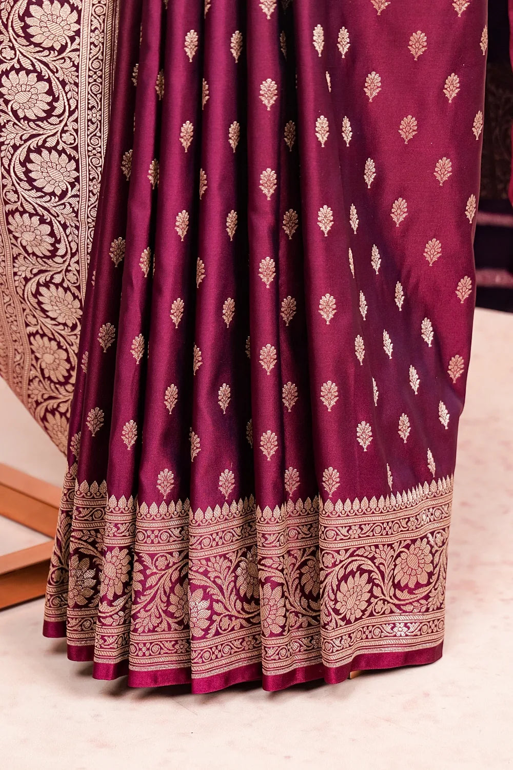 Grape Colour Banarasi Silk Saree