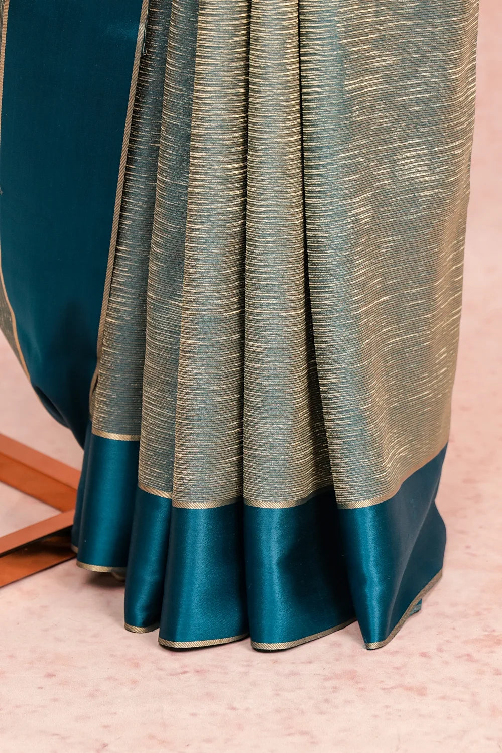 Peacock Blue Crepe Saree