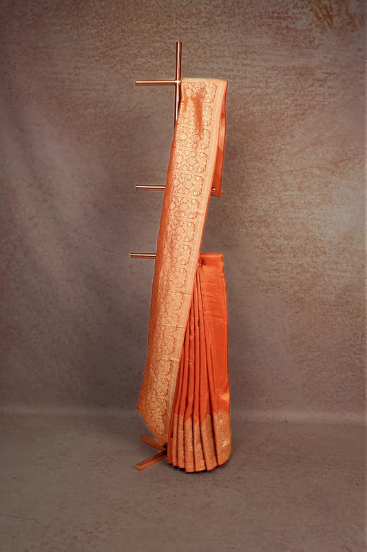 Orange Banarasi Saree