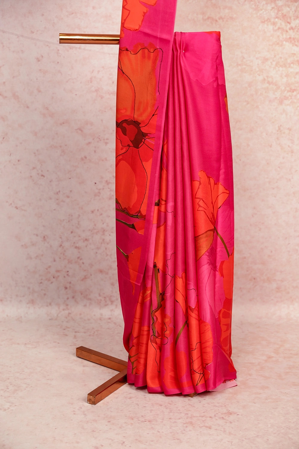 Rose Crepe Saree