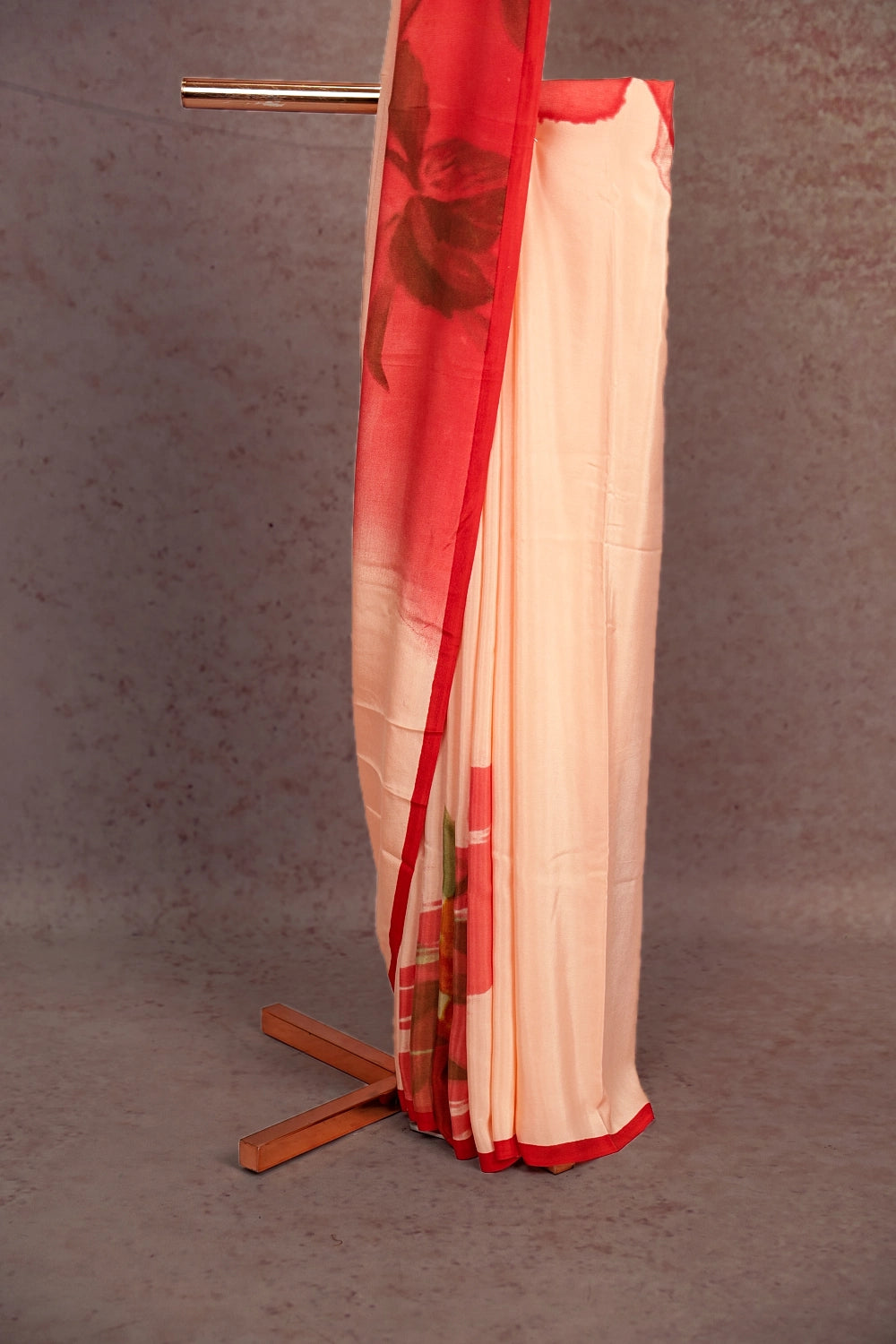 Peach Colour Crepe Saree