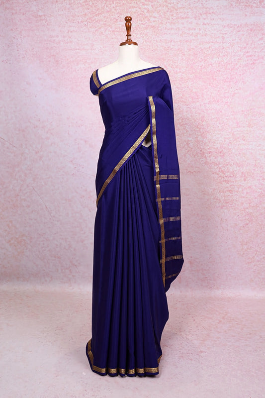 Blue Crepe Saree - Seematti