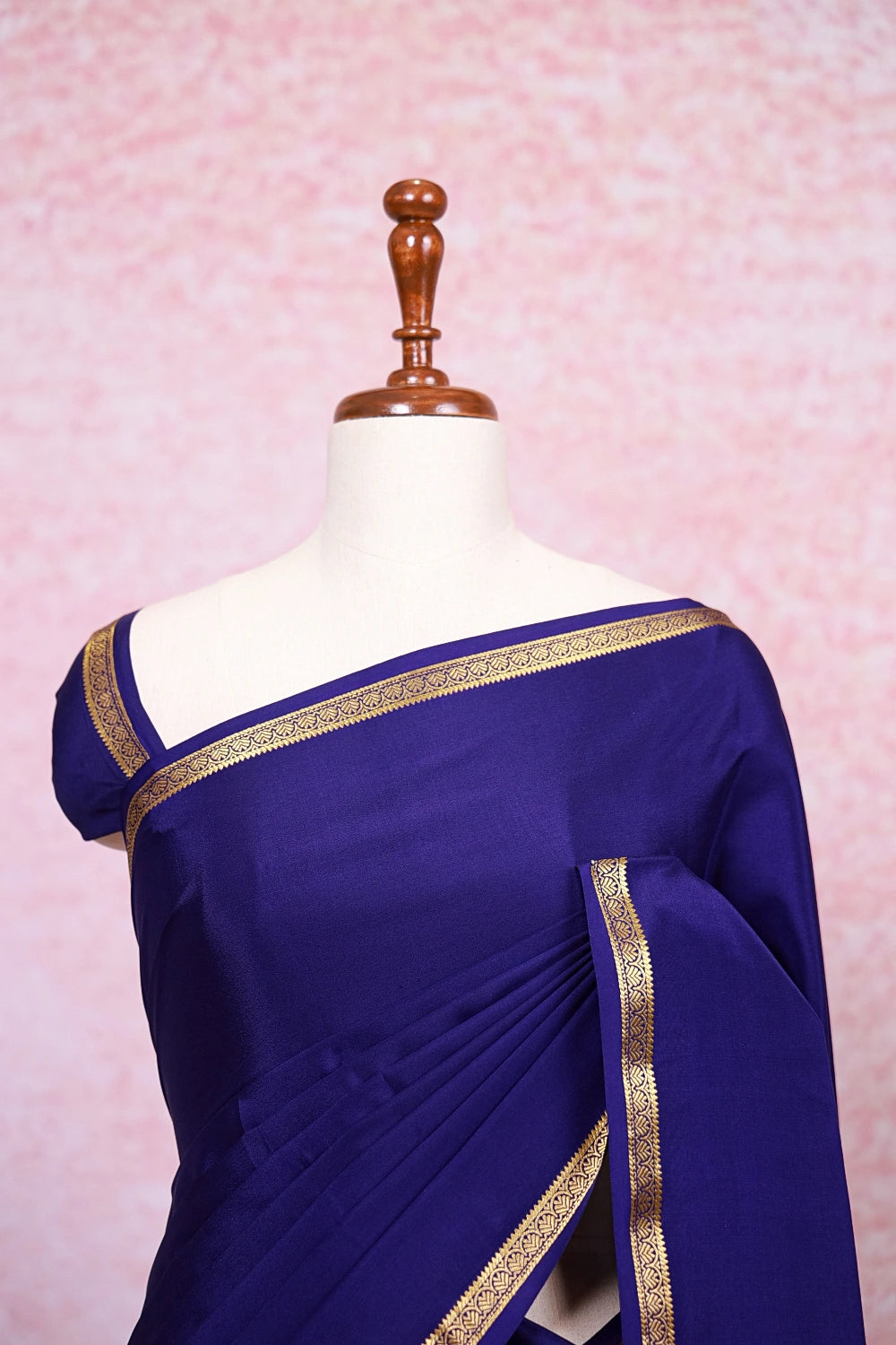 Blue Crepe Saree