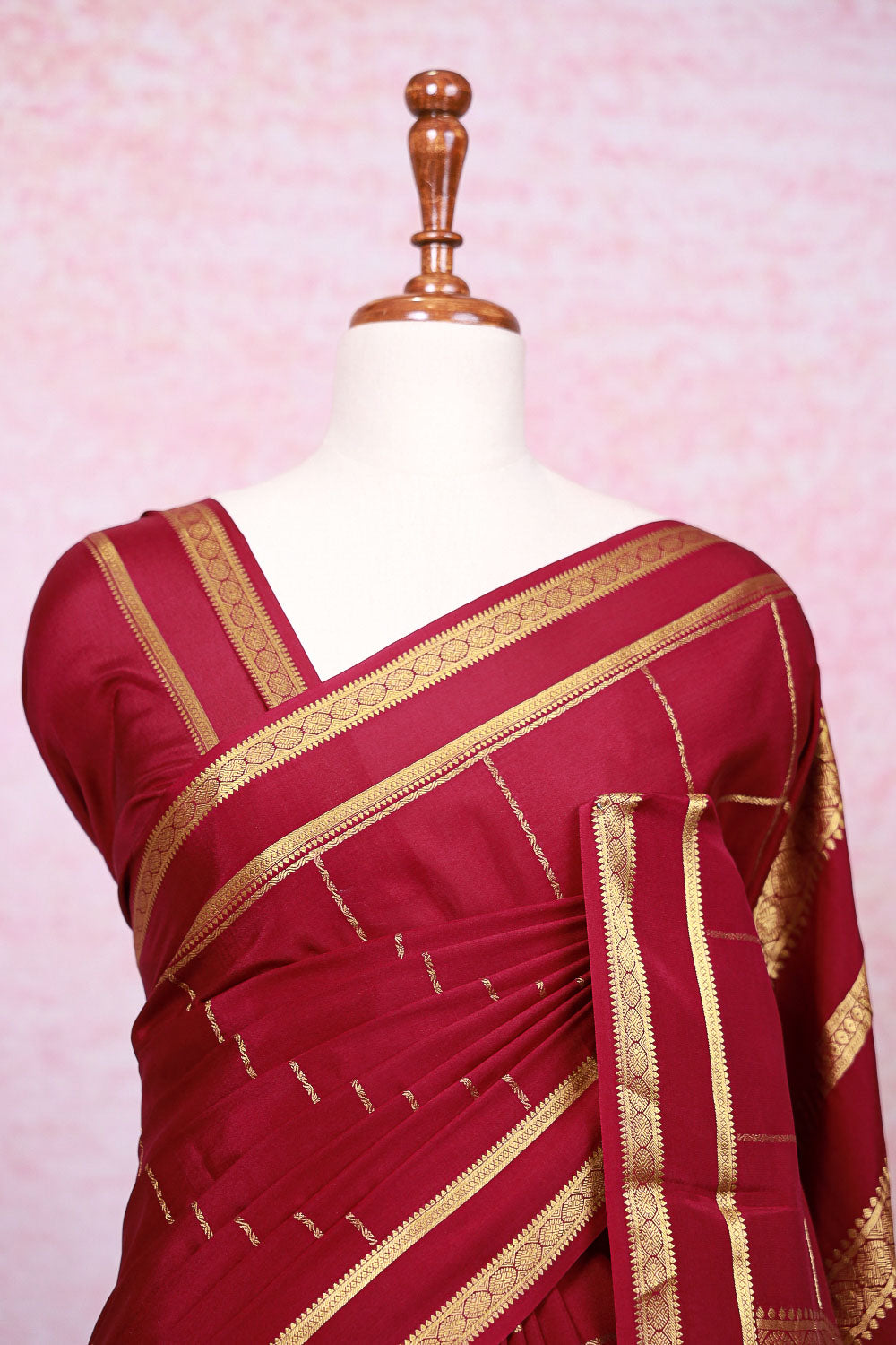 Wine Crepe Saree