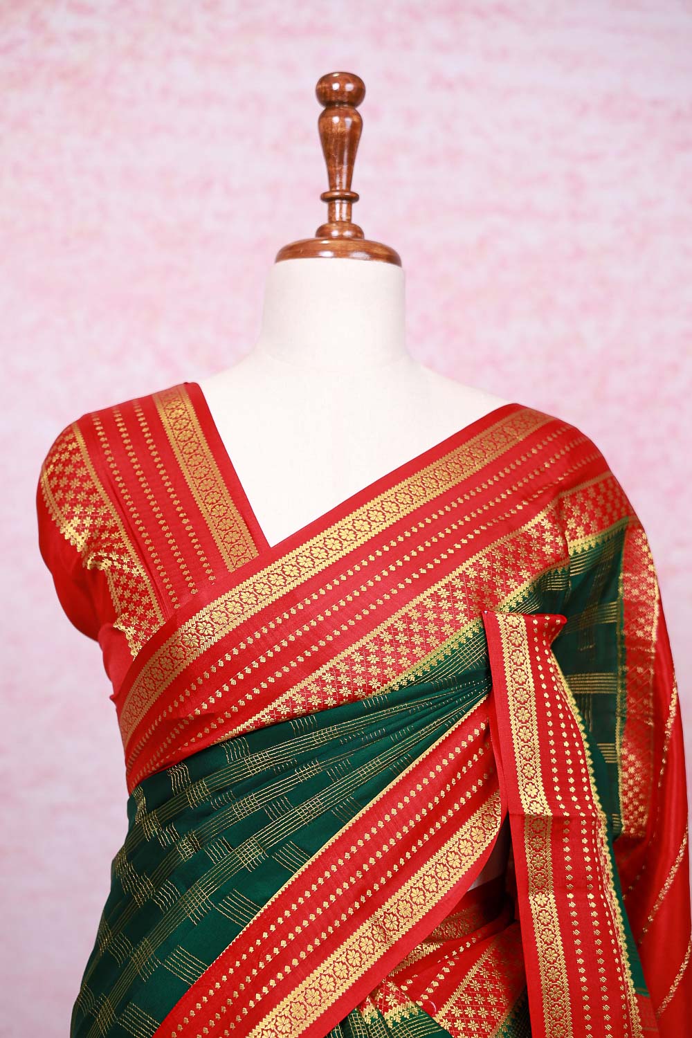 Green Crepe Saree