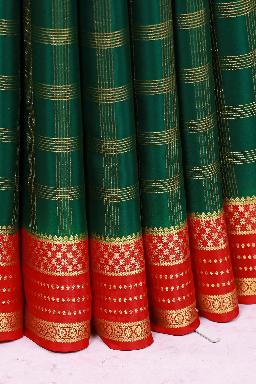 Green Crepe Saree