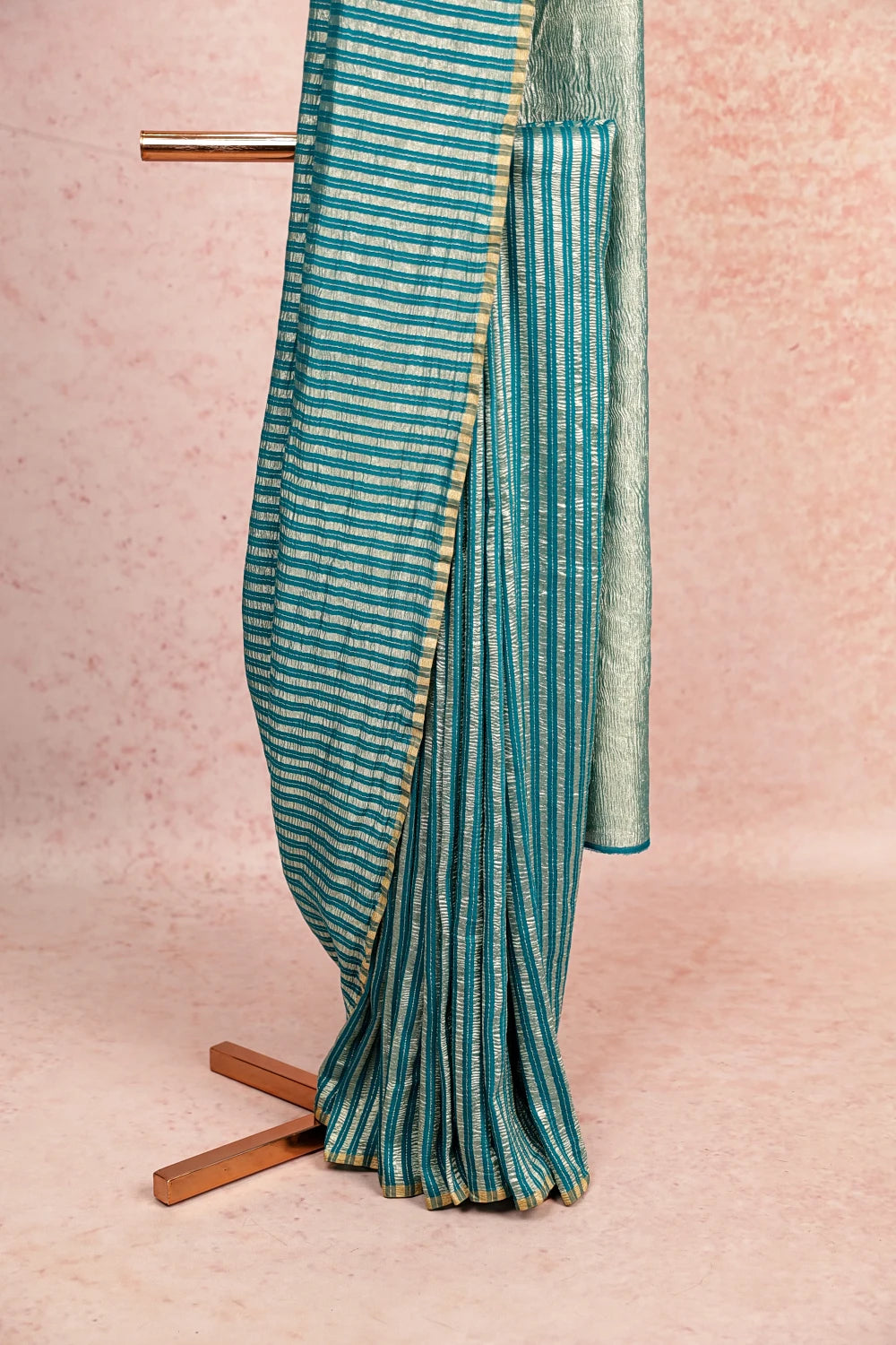 Drak Sky Blue Crepe Saree