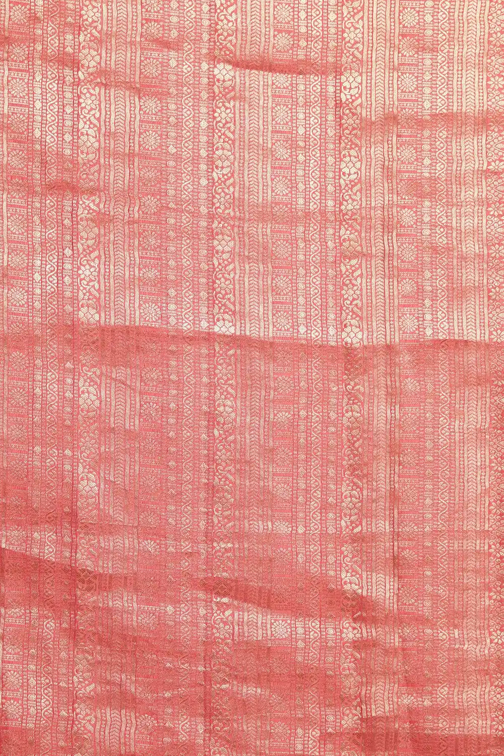 Peach Crepe Banarasi Saree