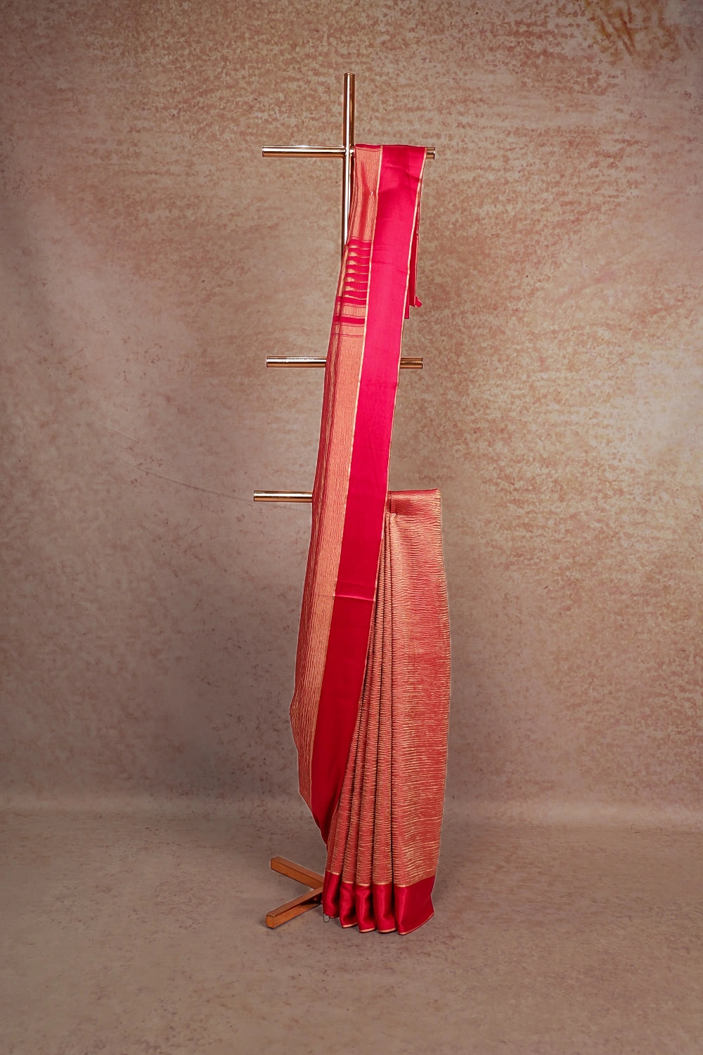 Magenta Pink Crepe Saree