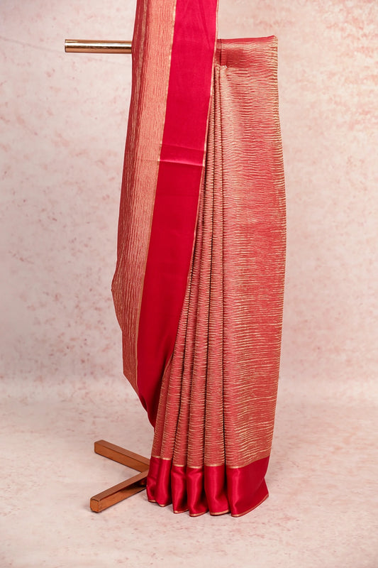 Magenta Pink Crepe Saree