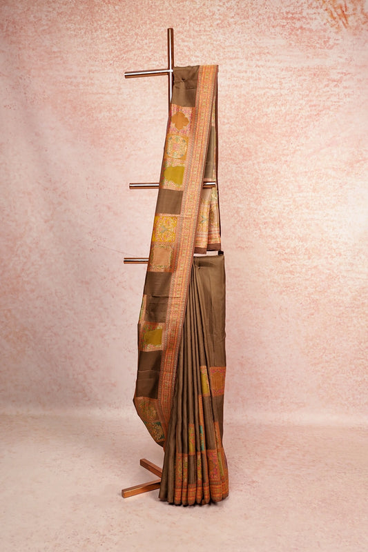 Light Brown Banarasi Saree