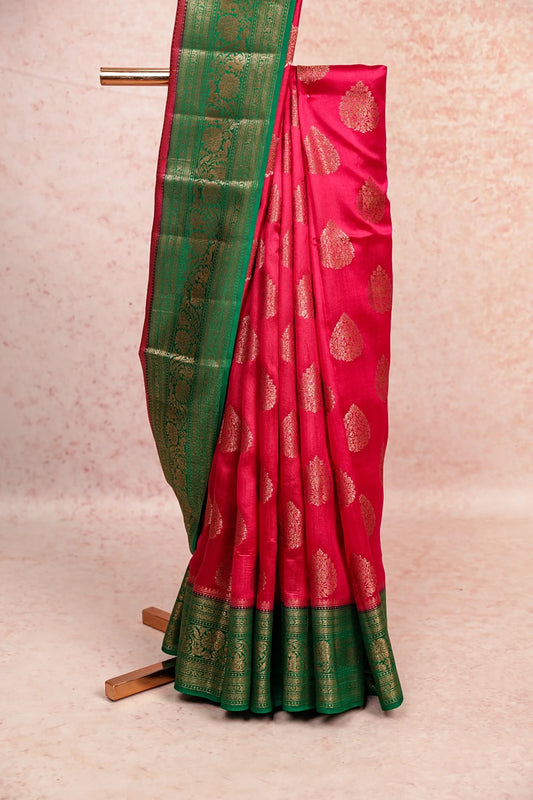 MagentaTussar Banarasi Saree