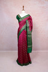 Magenta Tussar Banarasi Saree
