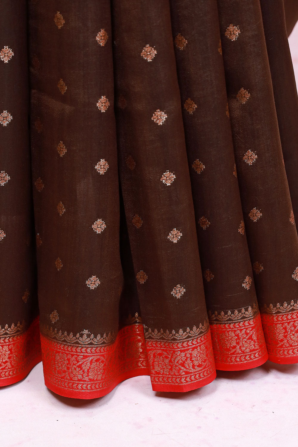 Brown Tussar Banarasi Saree
