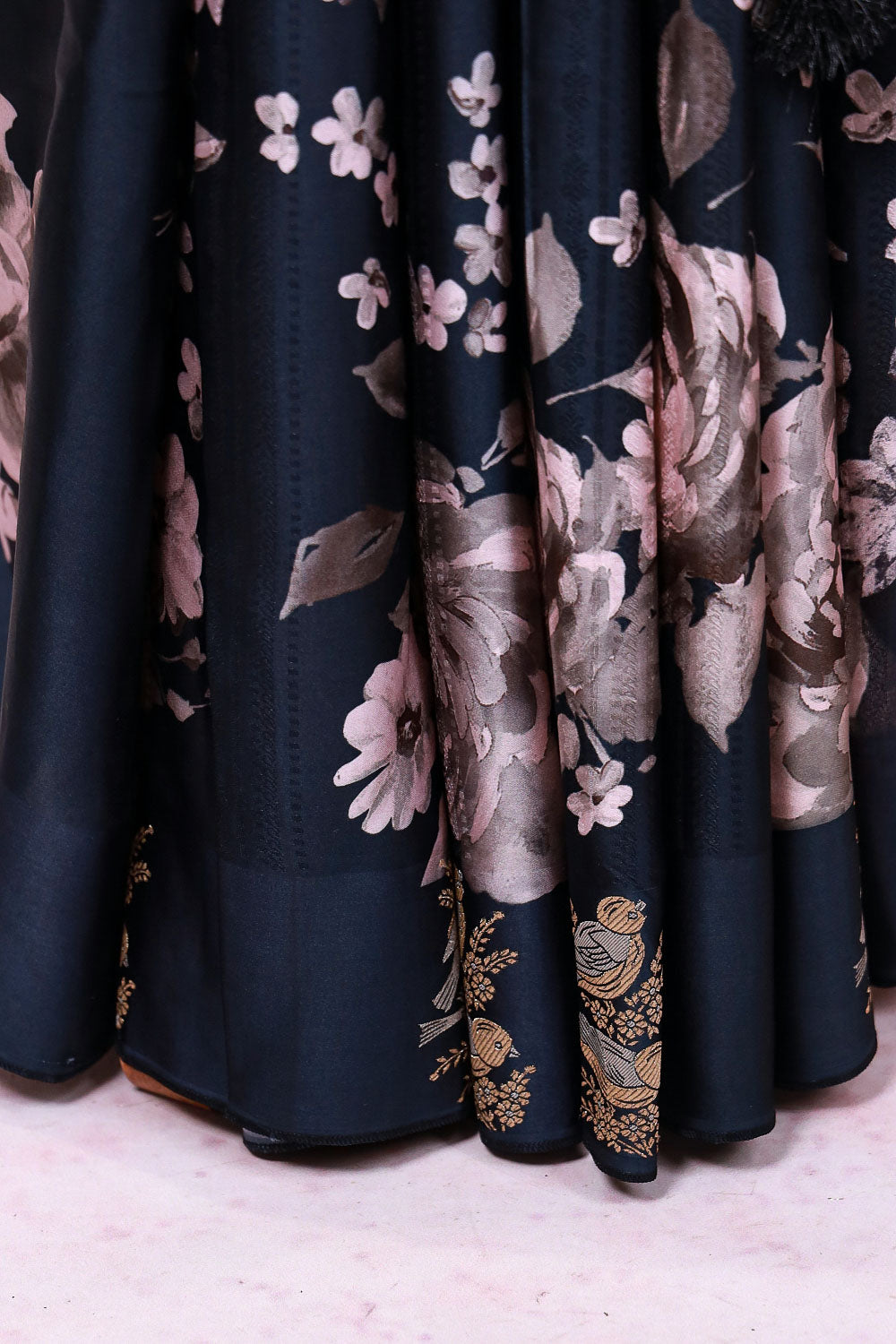 Black Crepe Saree - Seematti