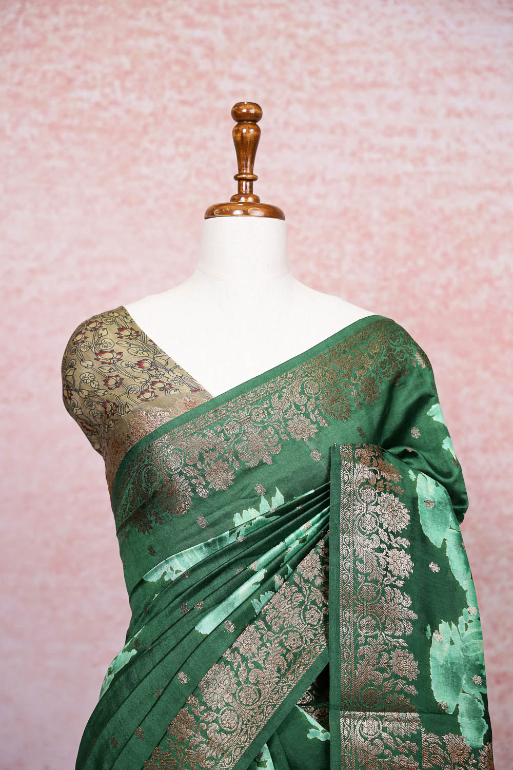 Green Tussar Banarasi Saree