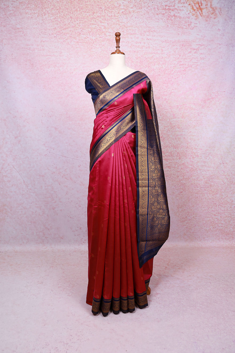 Dark Onion Pink Semi Silk Saree