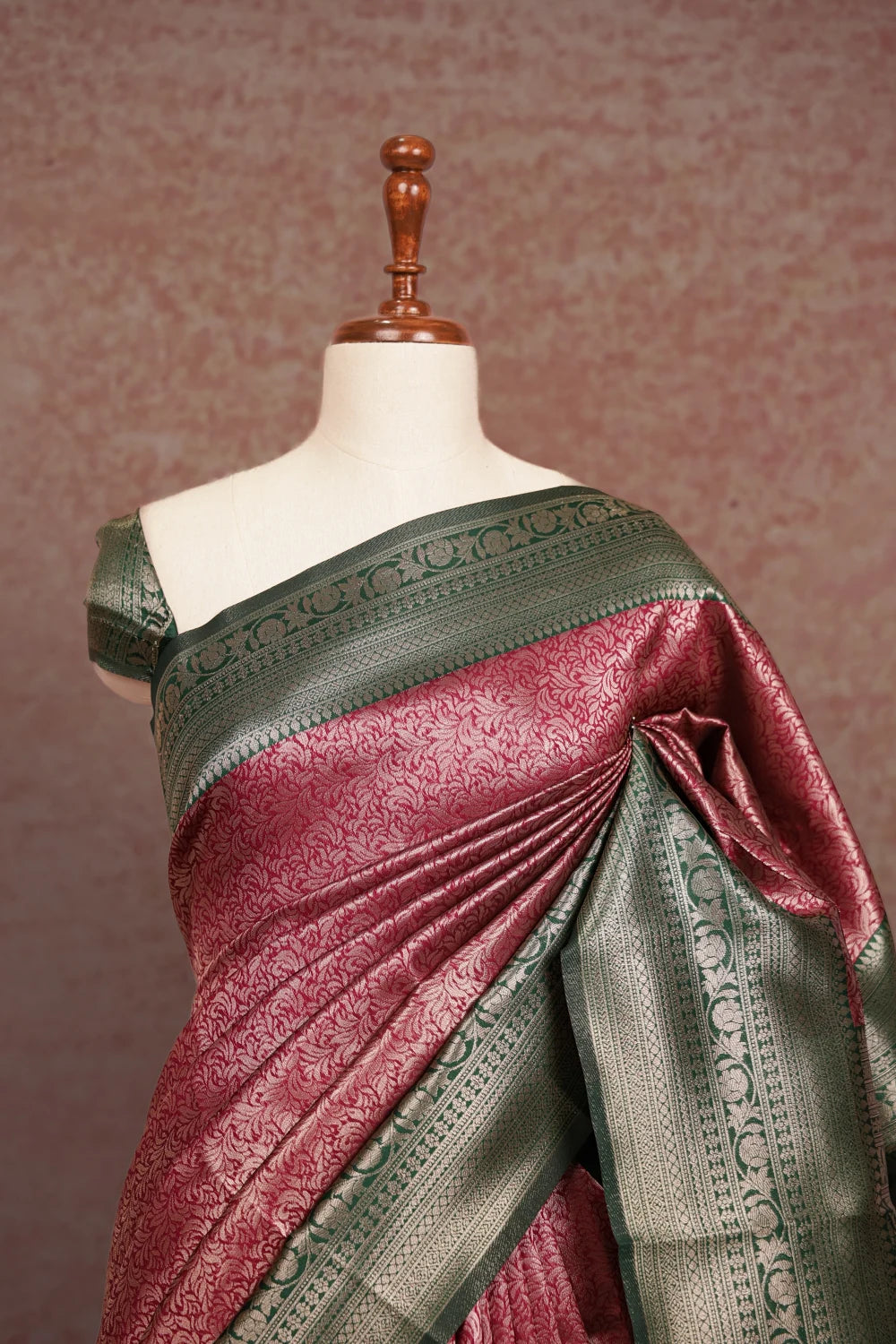 Dark Wine Semi Silk Saree
